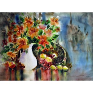 Shaima umer, 21 x 29 Inch, Water Color on Paper, Floral Painting, AC-SHA-006
